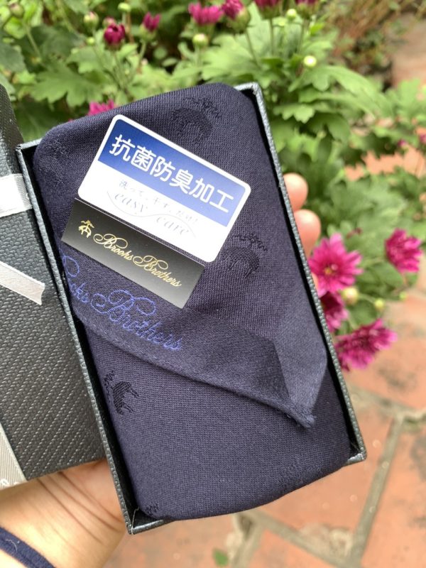 Khăn mùi xoa Nhật Brooks Brothers 5 kèm hộp - Ảnh 9