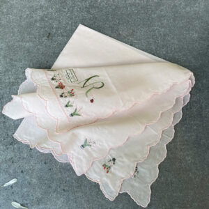 Khăn tay nữ thêu của Nhật. Hãng NINA RICCI . Kích thước 48 x 48 cm. 100% cotton