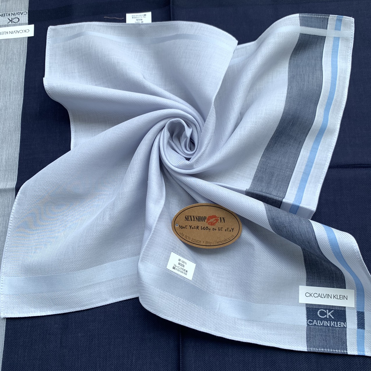 Khăn mùi xoa CALVIN KLEIN - 48x48cm made in Korean - Ảnh 5