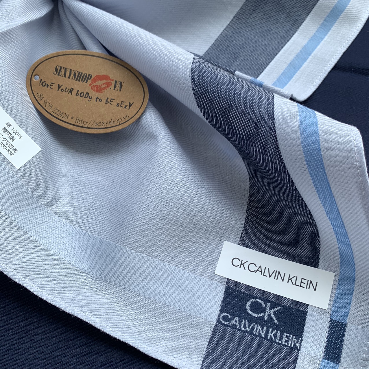 Khăn mùi xoa CALVIN KLEIN - 48x48cm made in Korean - Ảnh 6