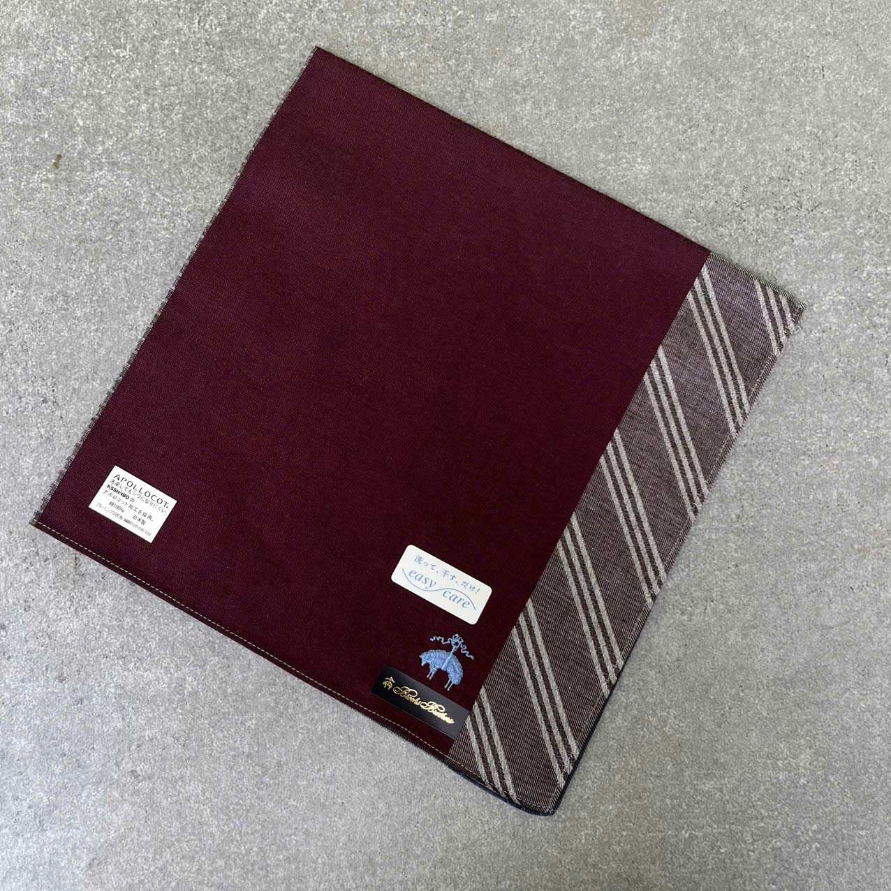 Khăn mùi xoa Brooks Brothers 50x50 cm.100% cotton. made in japan - Ảnh 3